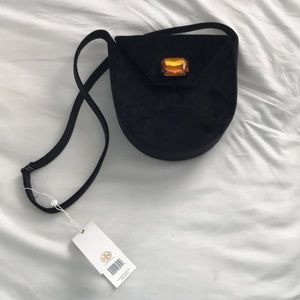 Black Velvet Jewel Shoulder Bag